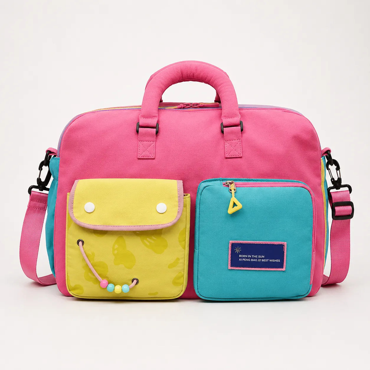 Solara – Color Block Weekend Bag with Crossbody Strap