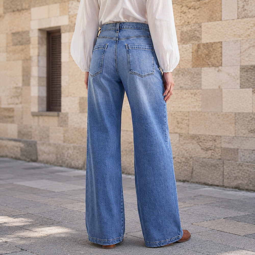 Luvenza – Women's Vintage Wide-Leg Flare Jeans