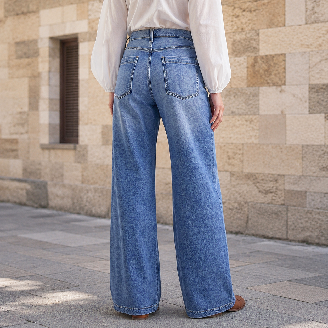 Luvenza – Women's Vintage Wide-Leg Flare Jeans