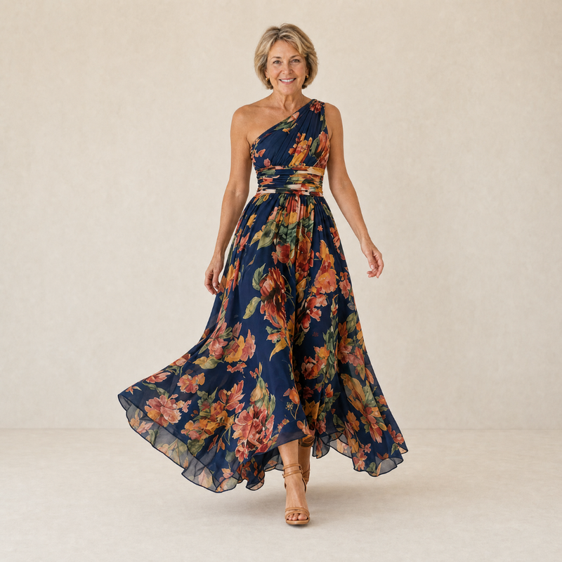 Celeste | One-Shoulder Floral Maxi