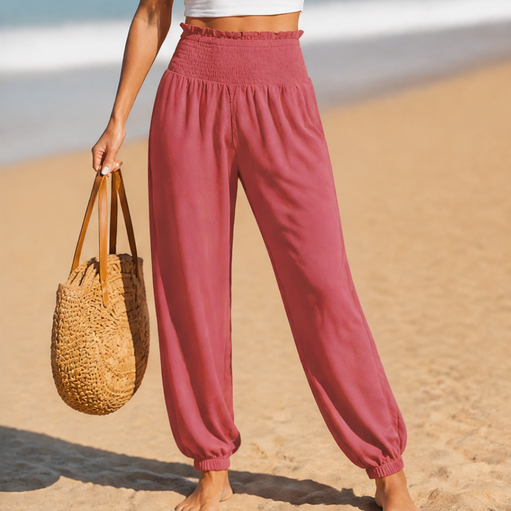 Breesa™ – Smocked High-Waist Summer Pants