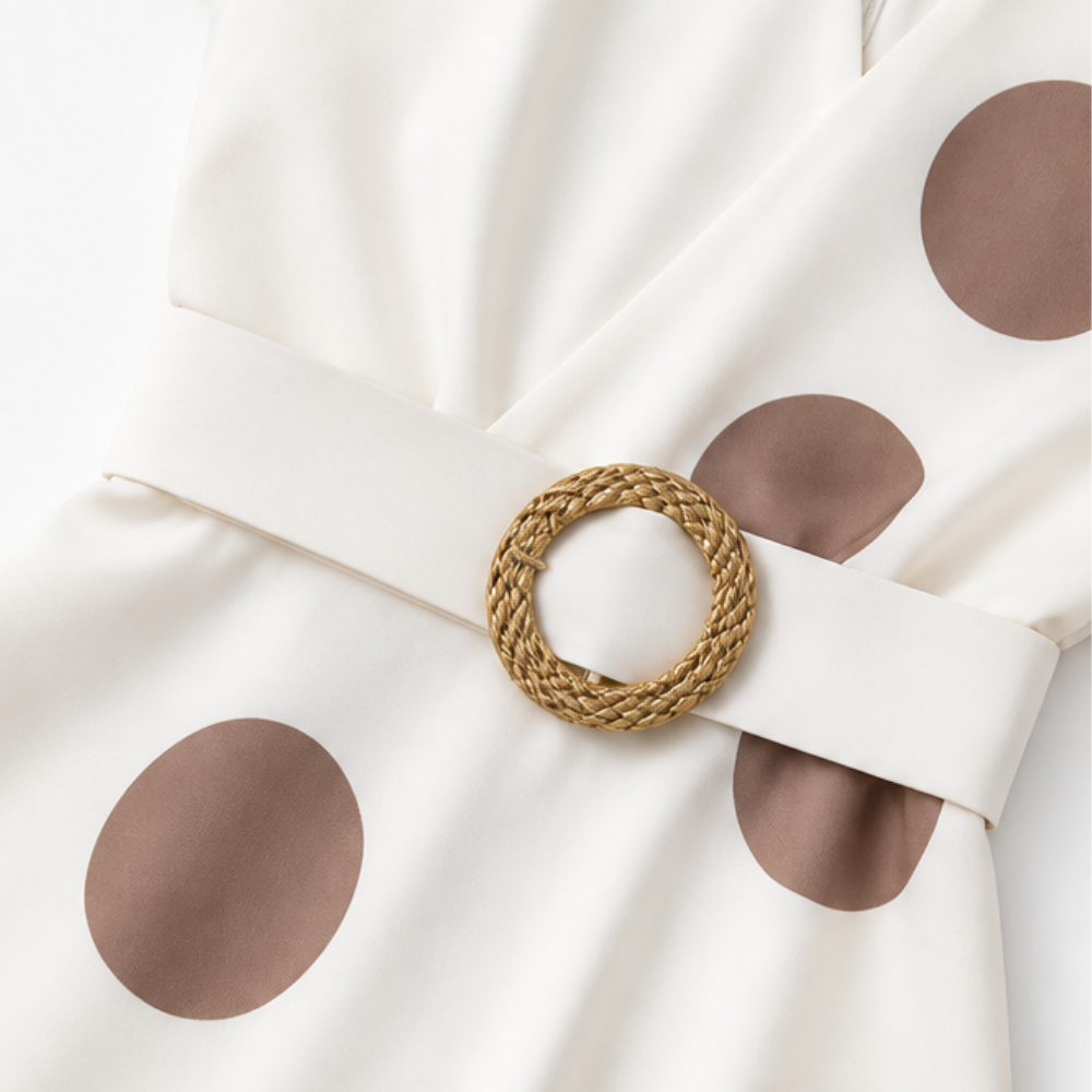Marlowe – Women's Belted Polka Dot Midi Dress