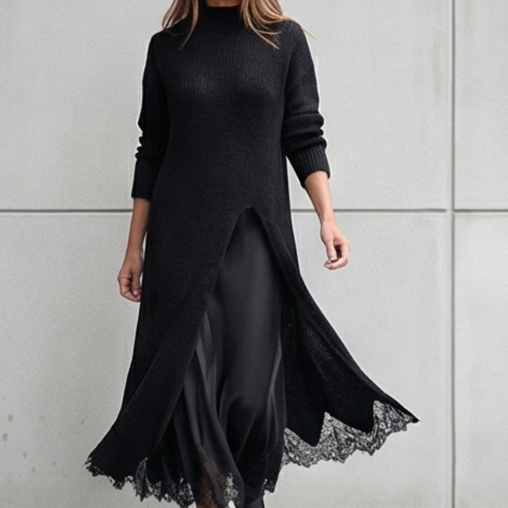 Lunette – Women’s Knitted Cardigan & Lace Camisole Set