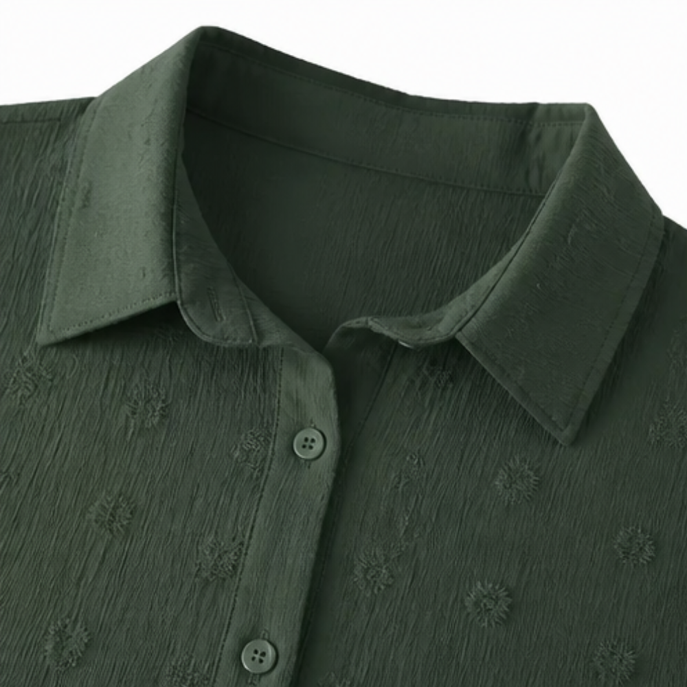 Veluna – Women's Relaxed Textured Shirt-Dress
