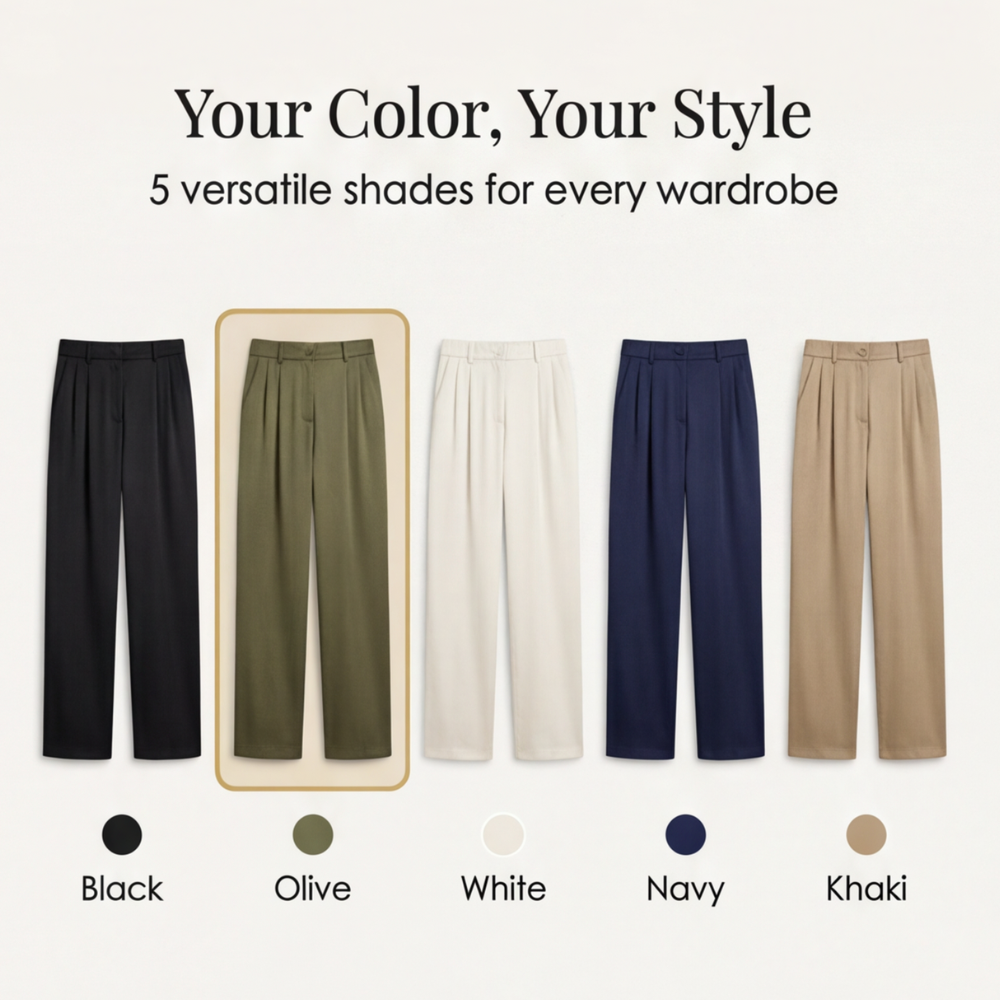 Velura - Women's Wide Leg Acetate Satin Trousers