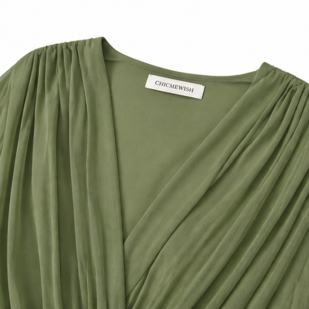 Mirabelle – Women's Flowing V-Neck Midi Dress