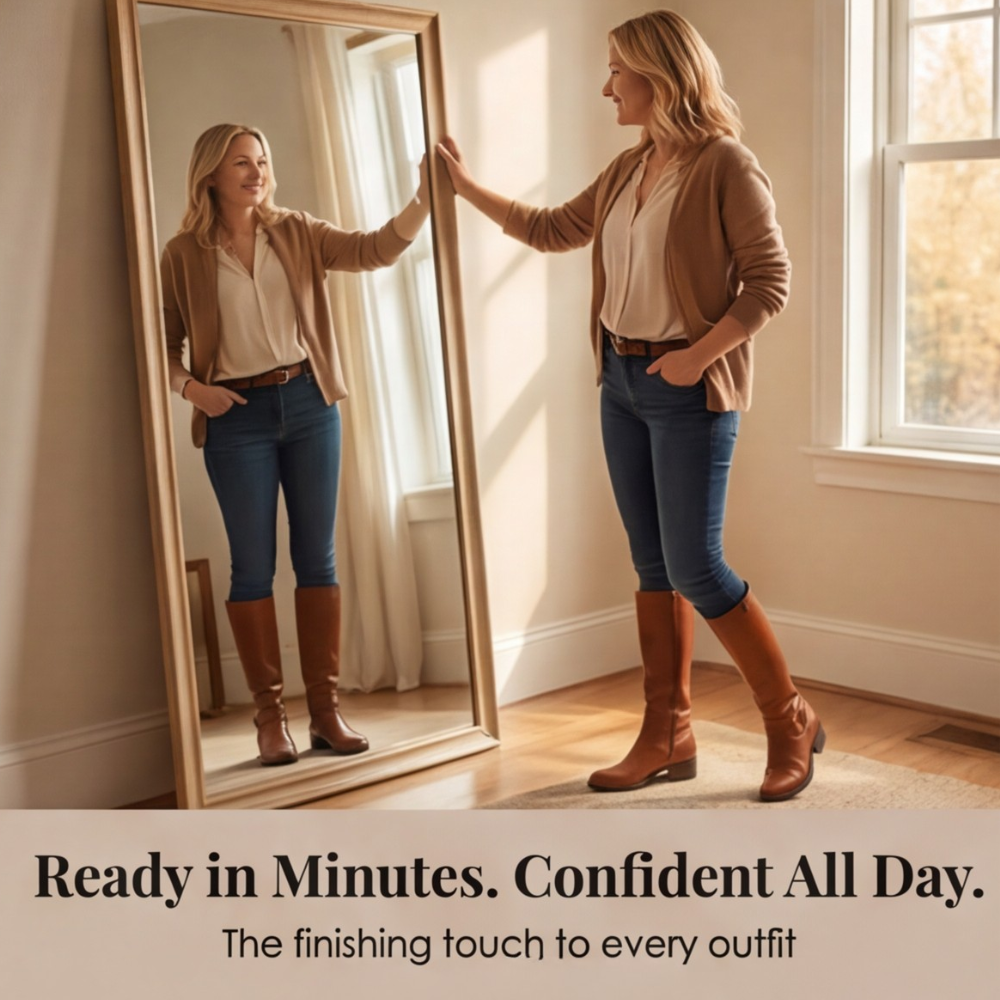 Ridella - Knee High Riding Boots with Buckle Detail