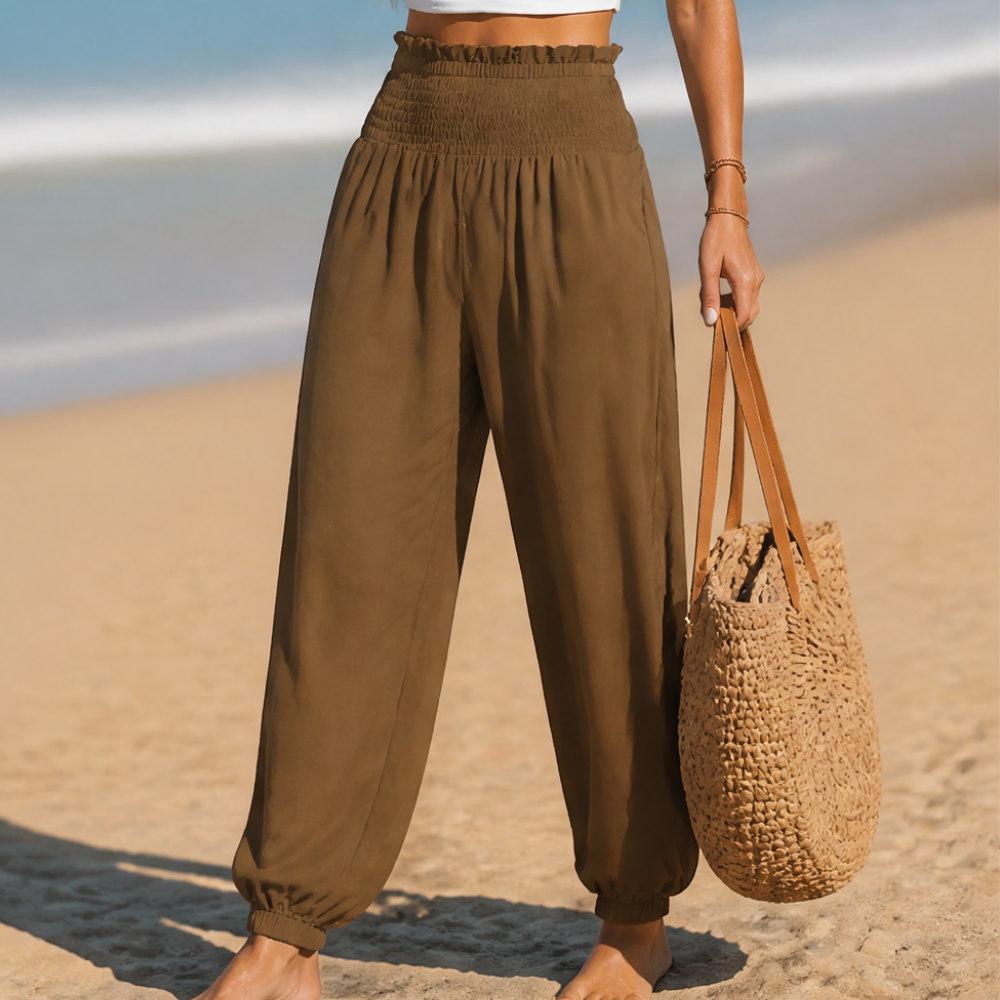 Breesa™ – Smocked High-Waist Summer Pants