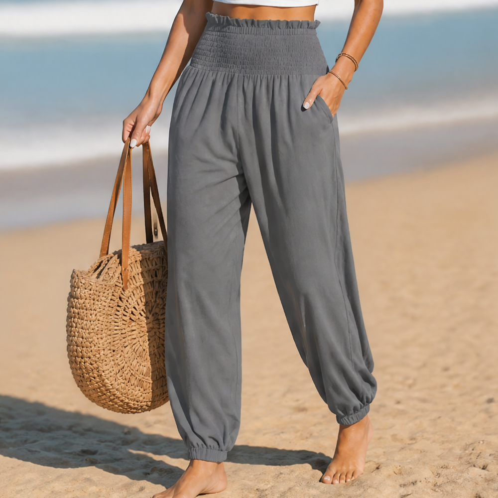 Breesa™ – Smocked High-Waist Summer Pants