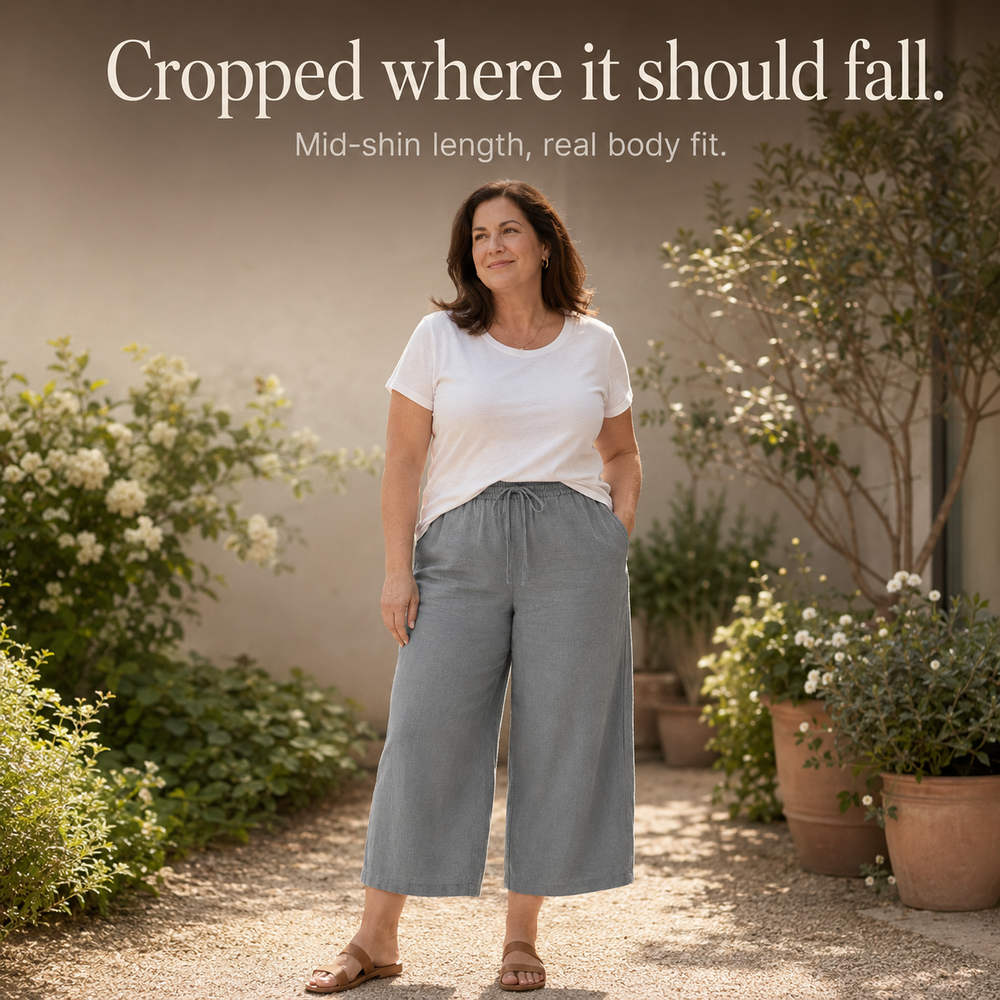 Calmara™ – Cropped Wide-Leg Drawstring Pants