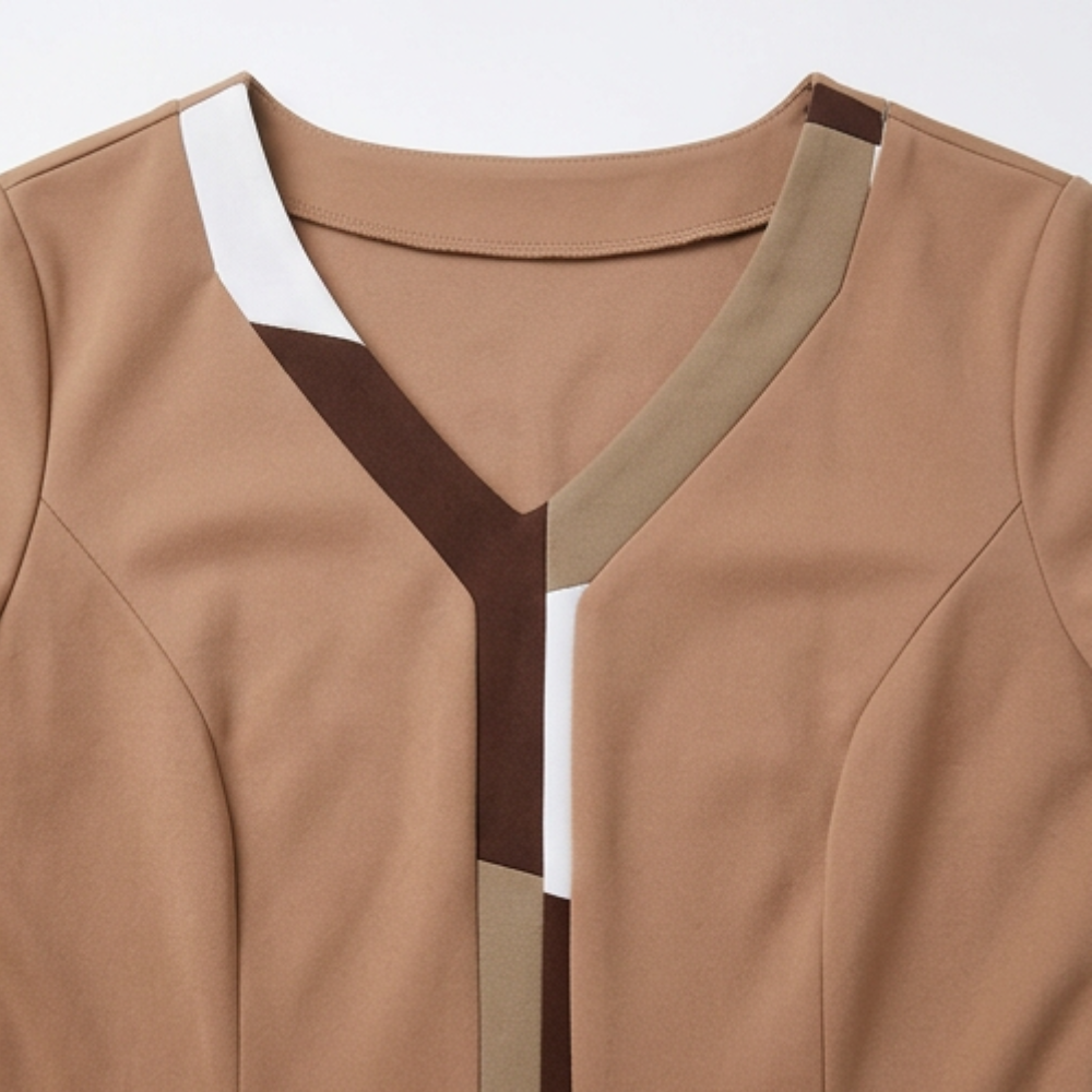 Lunavia – Women's Elegant Color-Block Peplum Set