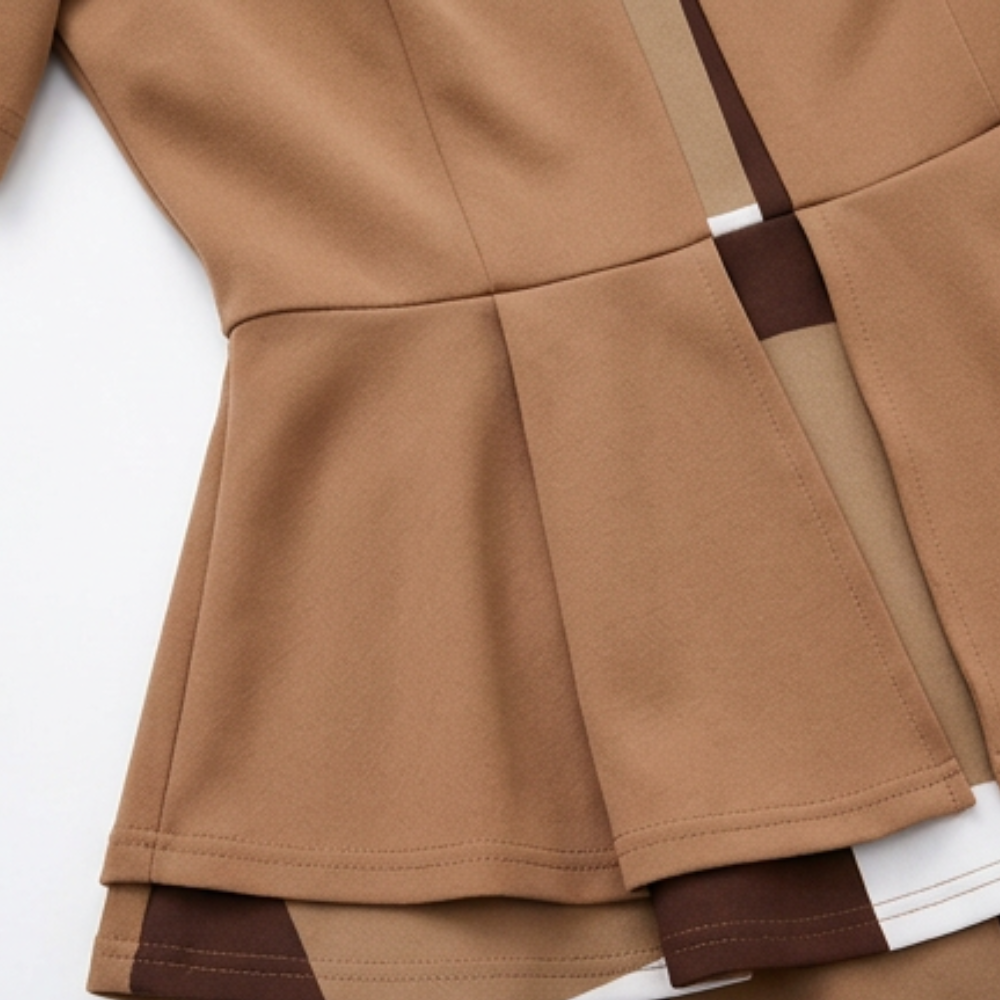 Lunavia – Women's Elegant Color-Block Peplum Set