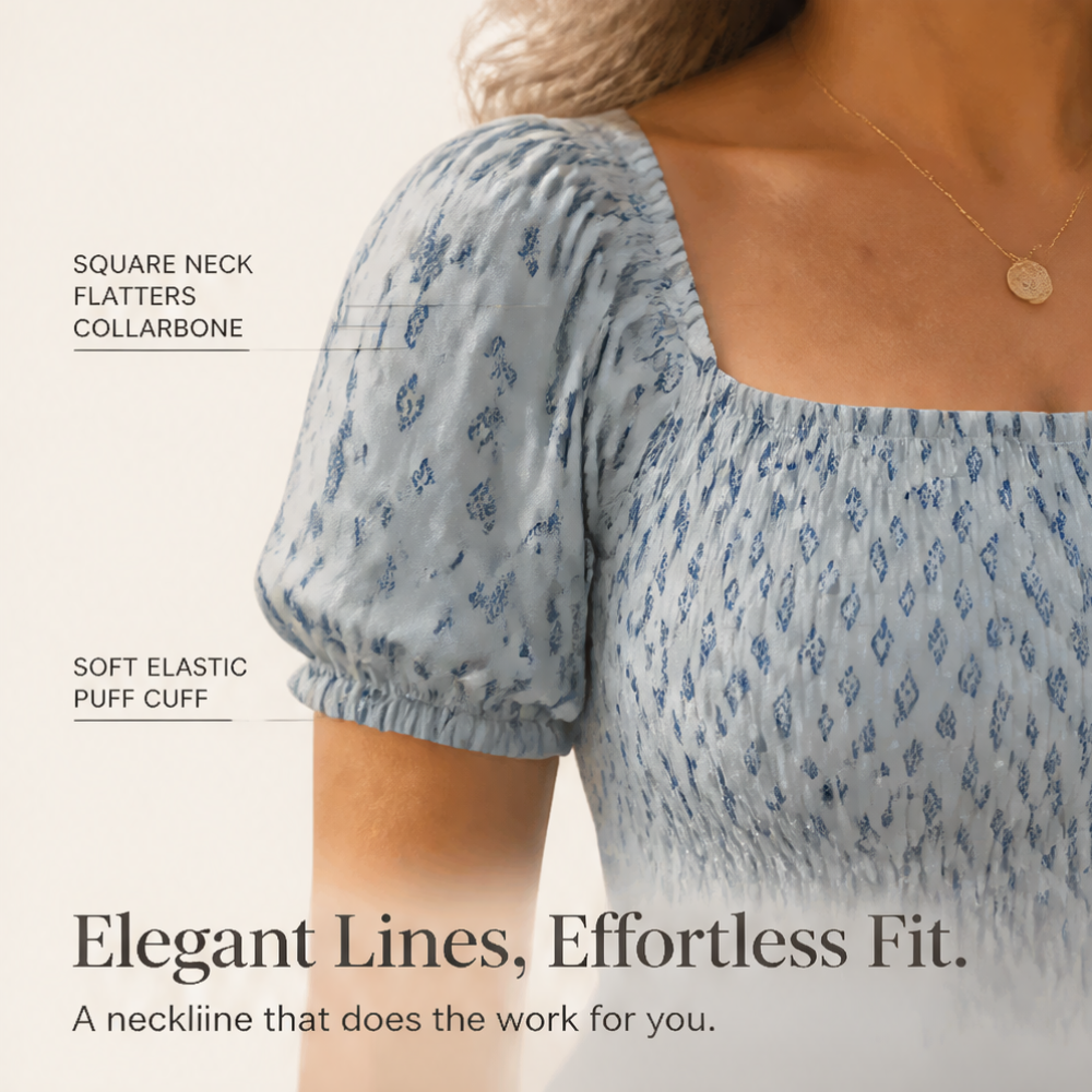 Selaris – Women's Smocked Puff Sleeve Maxi Dress