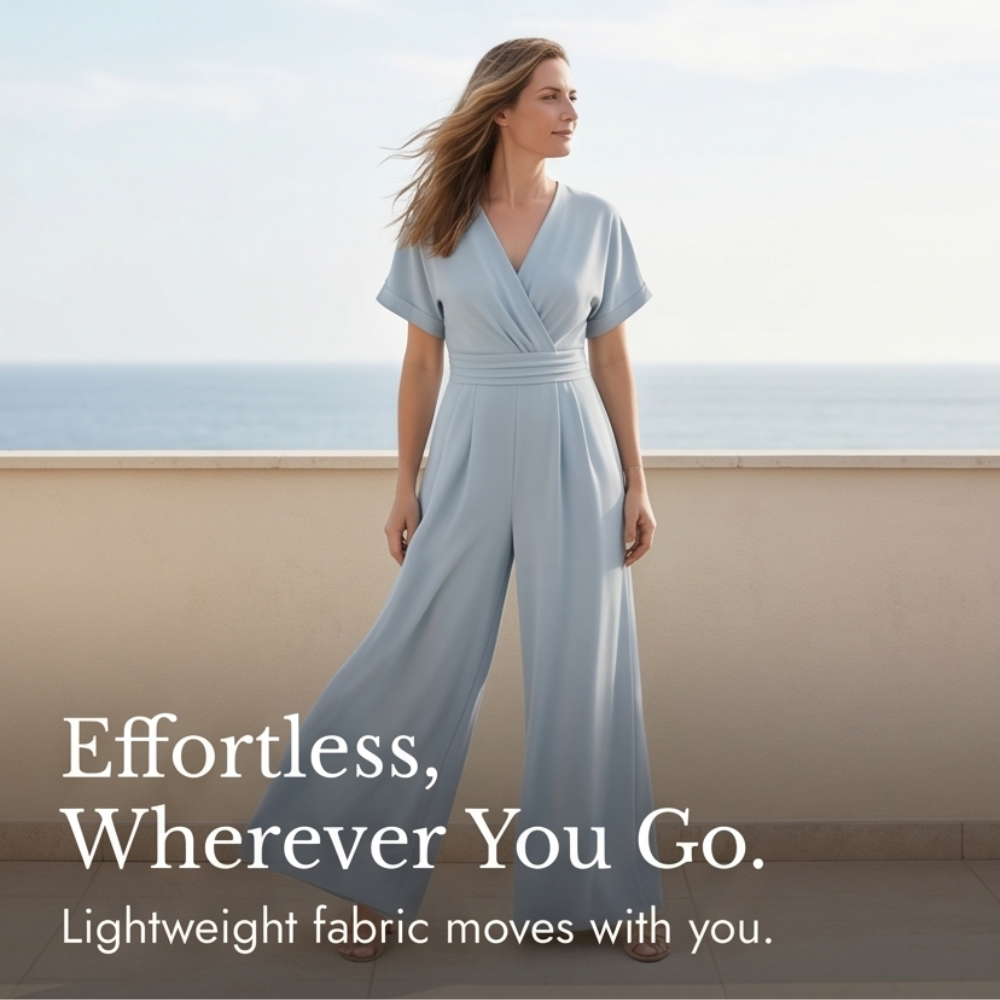 Olyara – Women's Elegant Wrap Jumpsuit