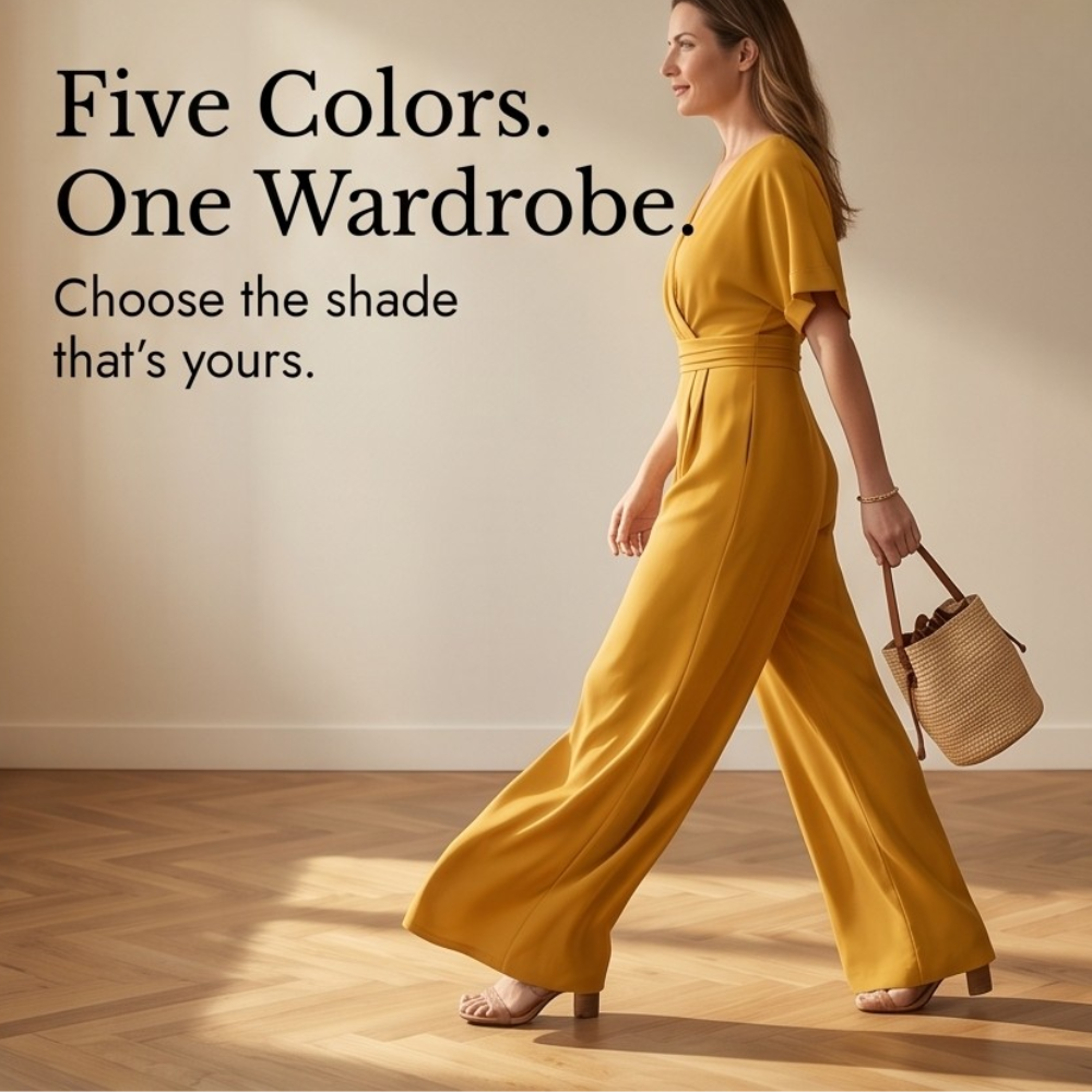 Olyara – Women's Elegant Wrap Jumpsuit