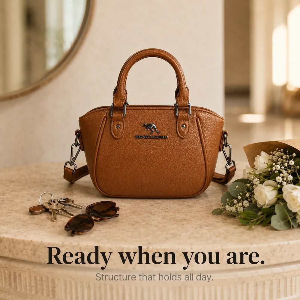 Marlowe – Structured Boston Handbag with Convertible Crossbody Strap, Polished Hardware
