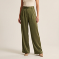 Velura - Women's Wide Leg Acetate Satin Trousers