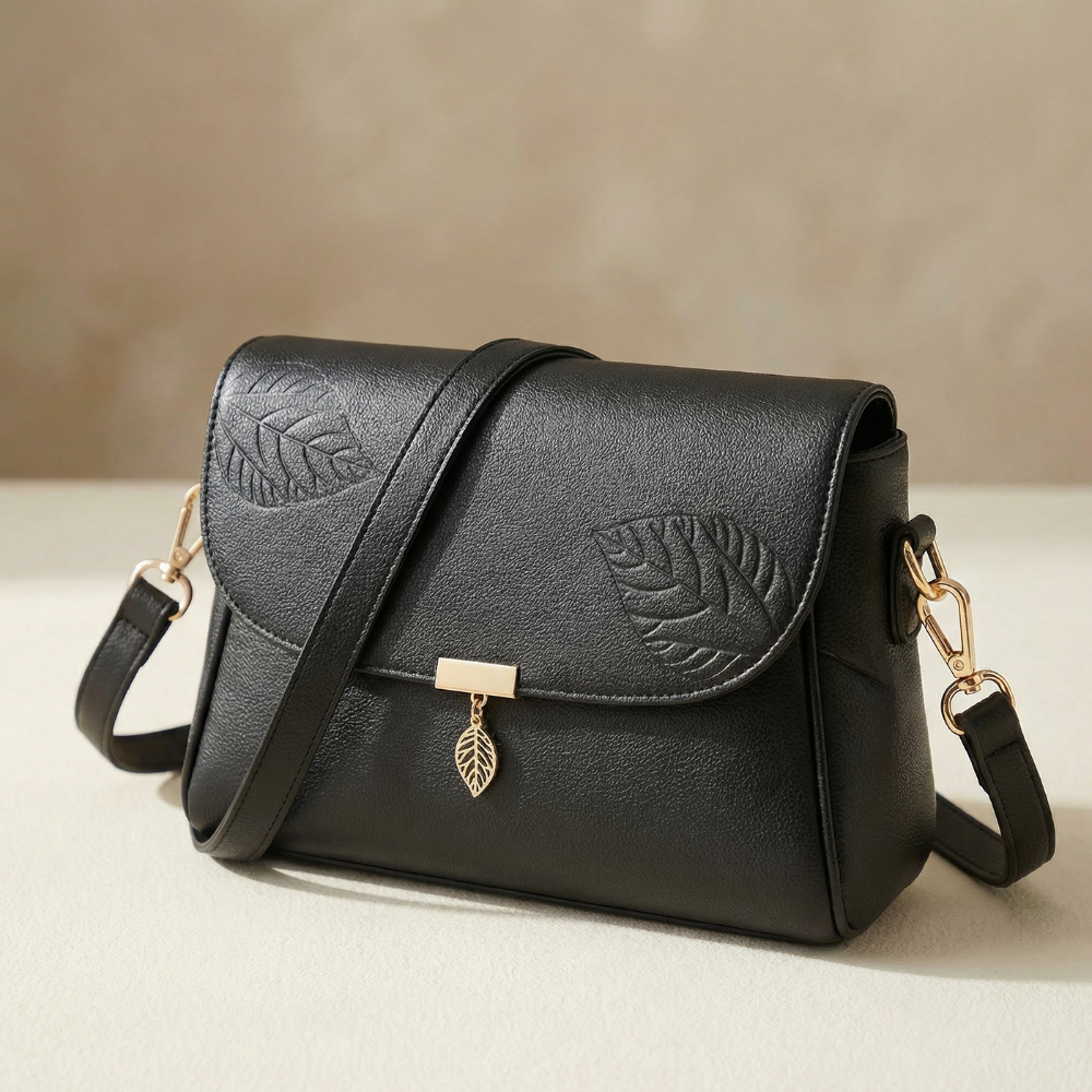 Leafara - Elegant Crossbody Bag with Leaf Detail