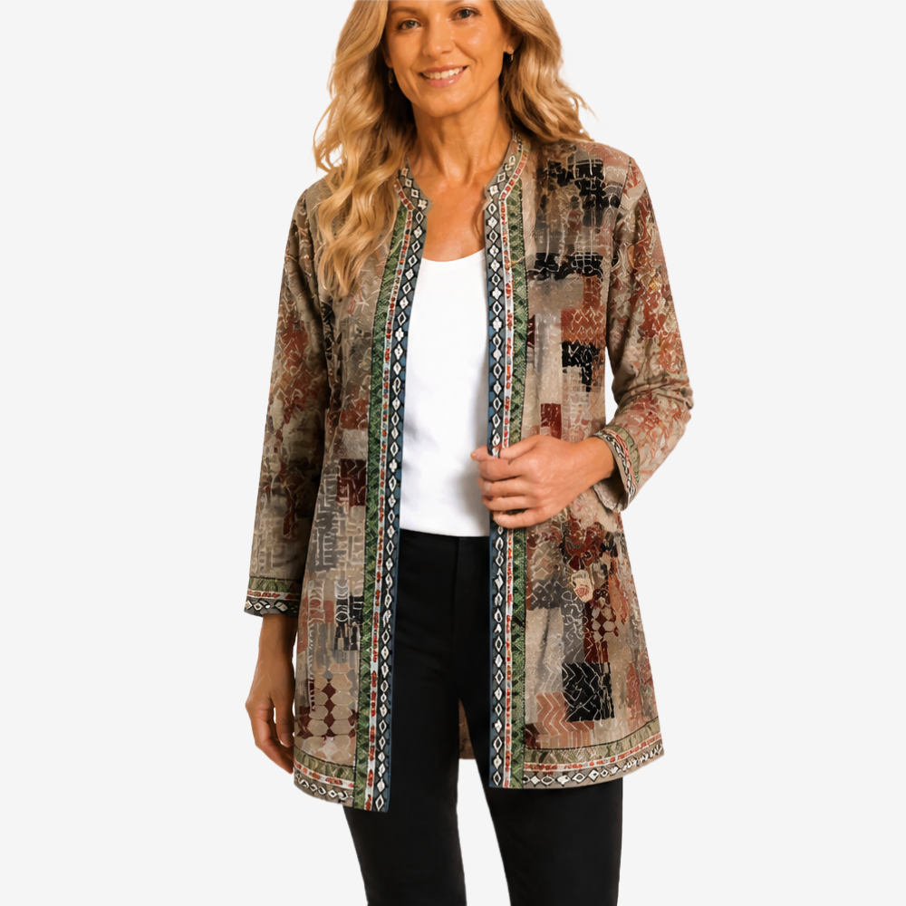 Patrice™ – Art-Print Open Jacket for Effortless Style
