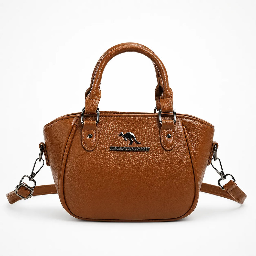 Marlowe – Structured Boston Handbag with Convertible Crossbody Strap, Polished Hardware