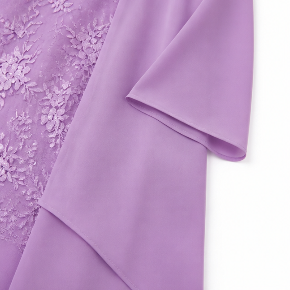 Lunavia – Women's Floral Lace Dress Set with Chiffon Shawl
