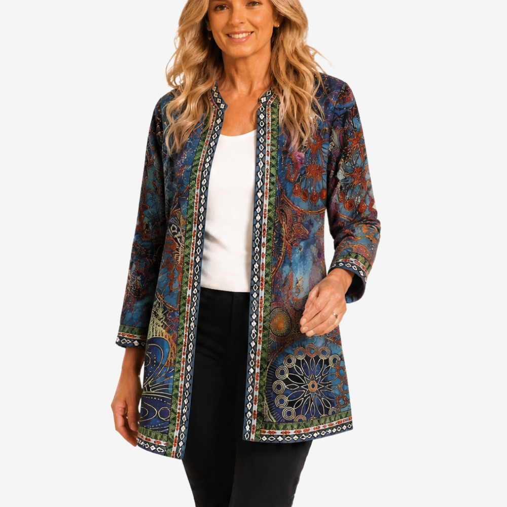 Patrice™ – Art-Print Open Jacket for Effortless Style