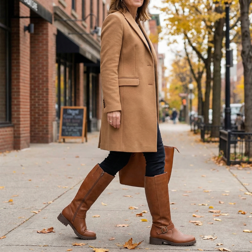 Ridella - Knee High Riding Boots with Buckle Detail