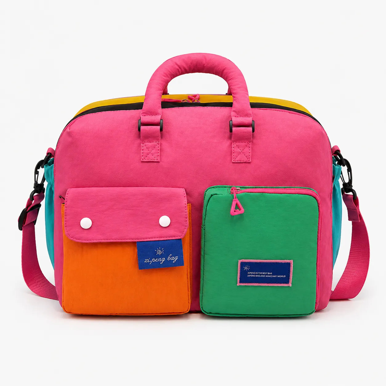 Solara – Color Block Weekend Bag with Crossbody Strap