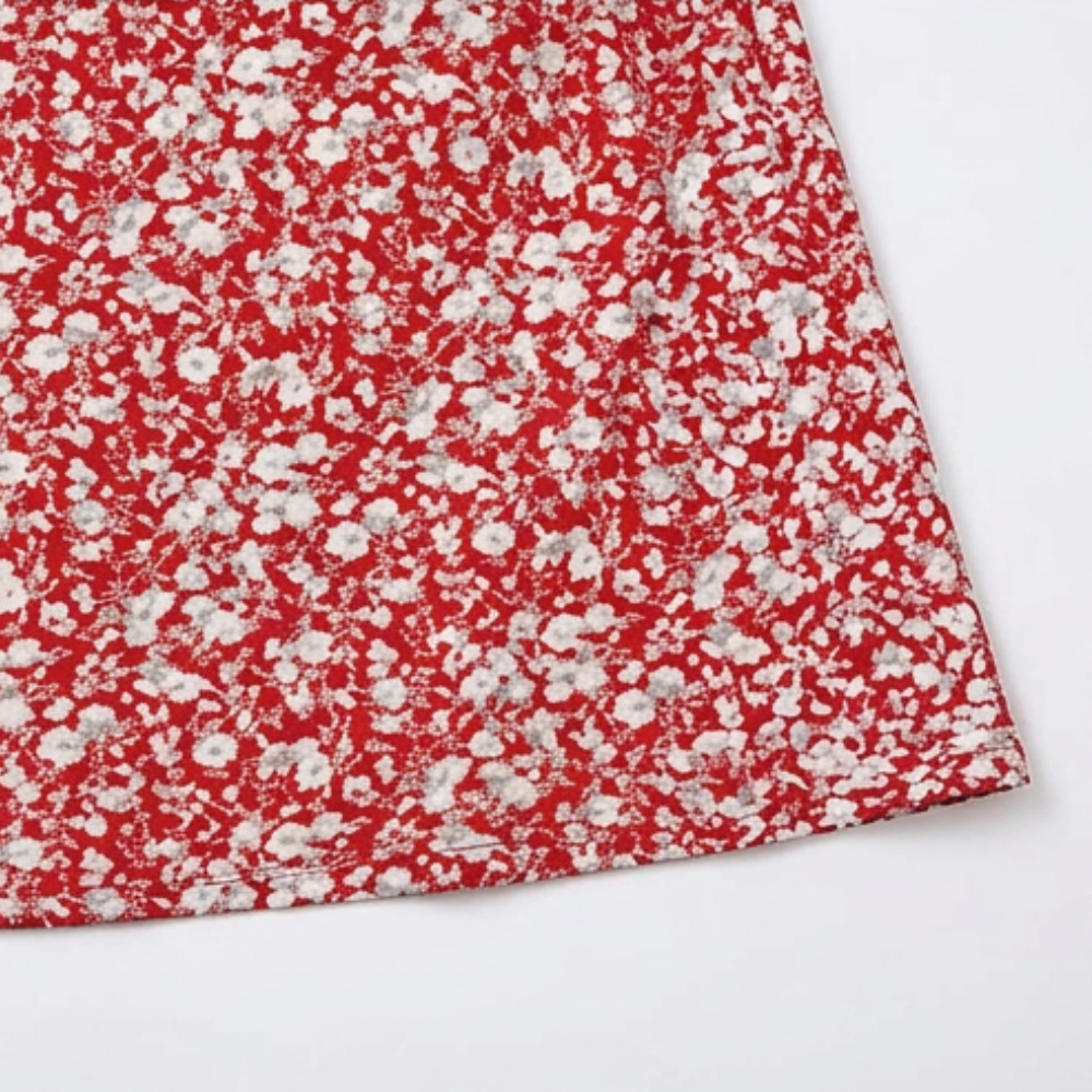 Veluna – Women's V-Neck Floral Dress with Pockets