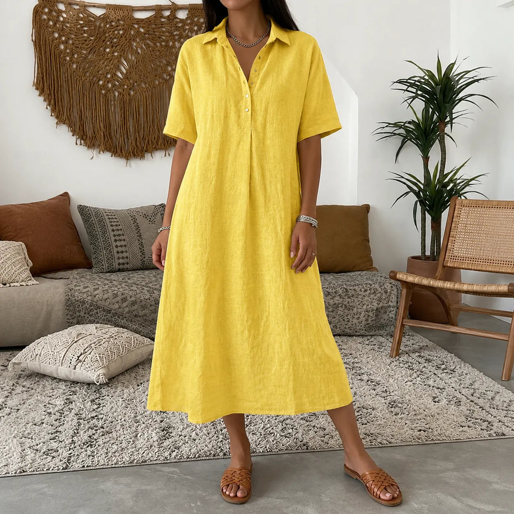 Lunavia – Women's Oversized Midi Shirt Dress
