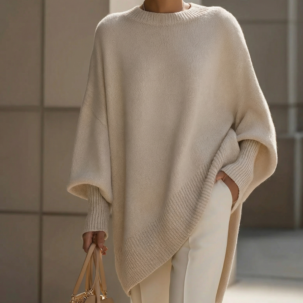 Veluna - Women's Oversized Wool Blend Sweater