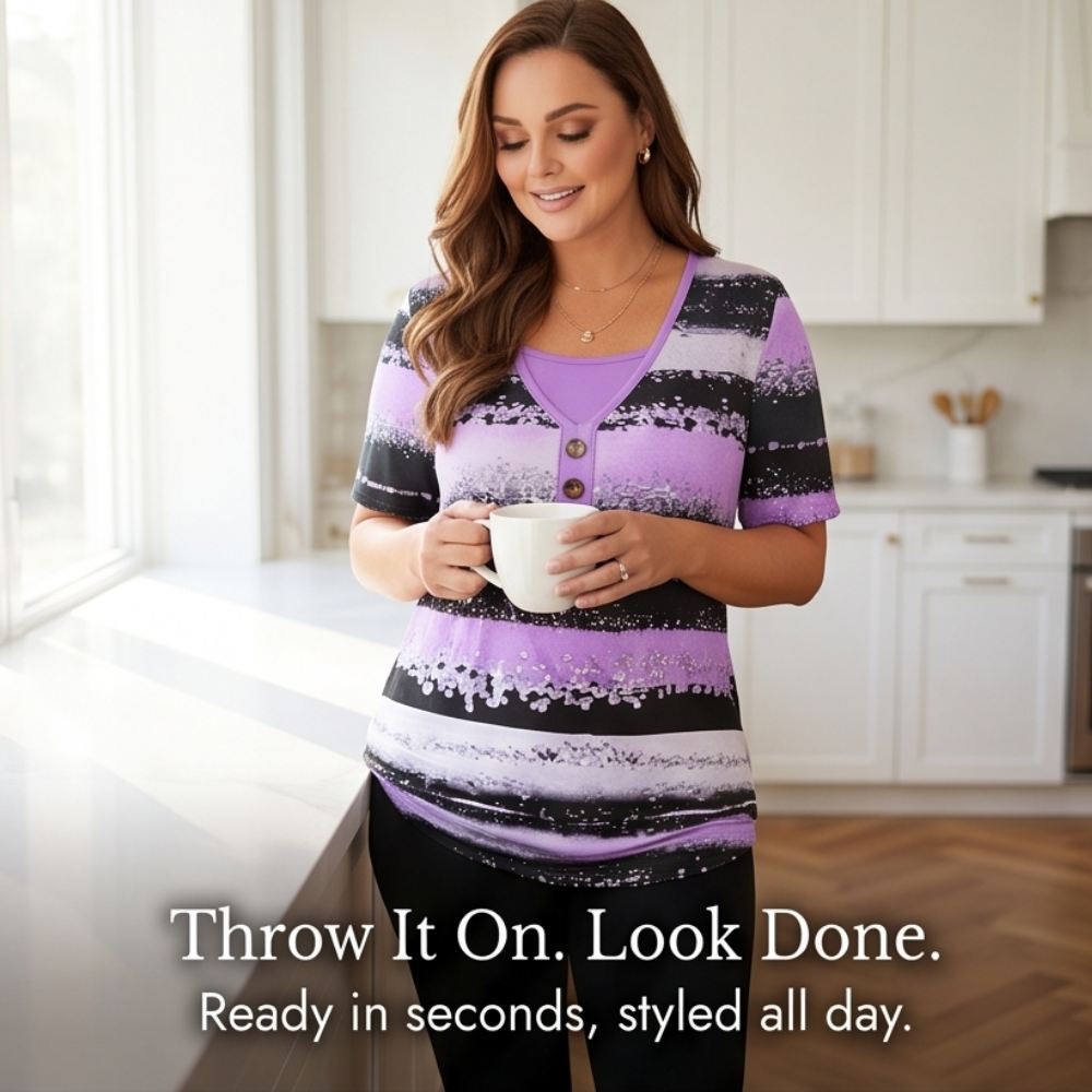 Vesper – Women's Flowy Watercolor Henley