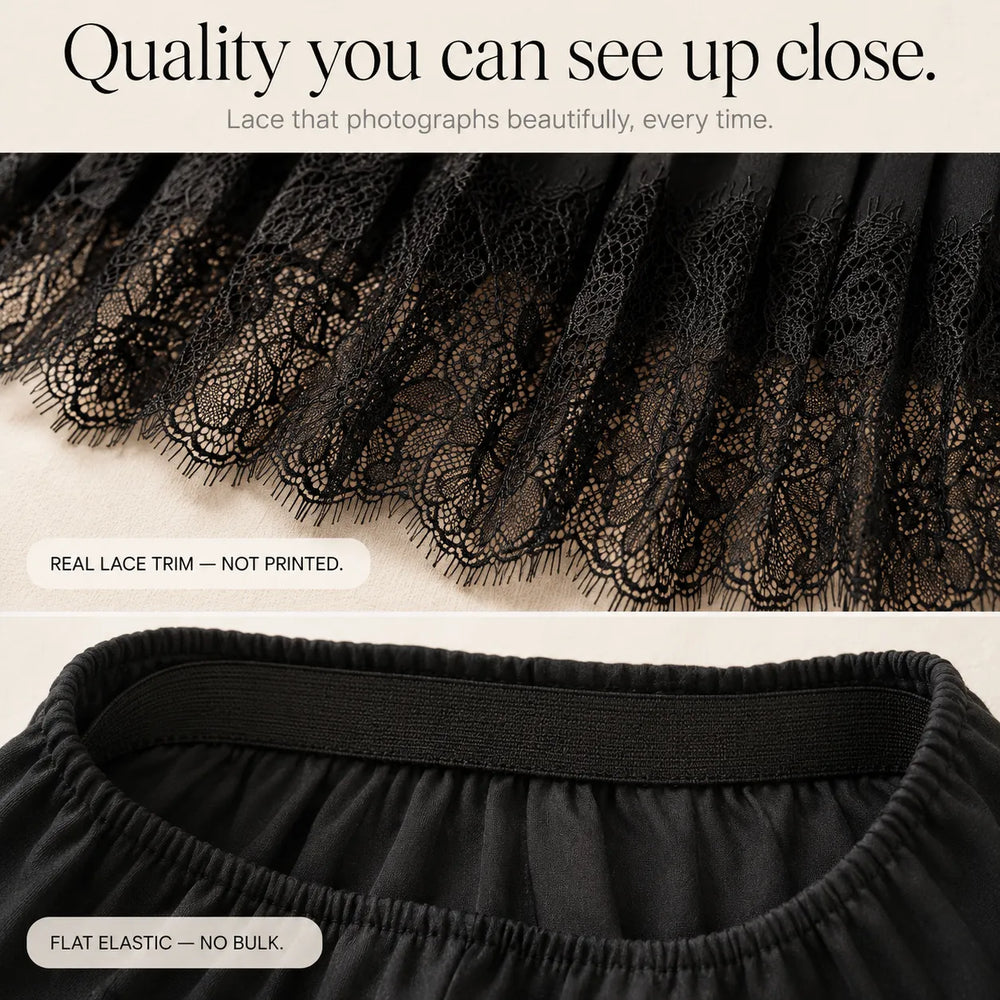 Vivelyn – Pleated Lace Trim Mini Skirt