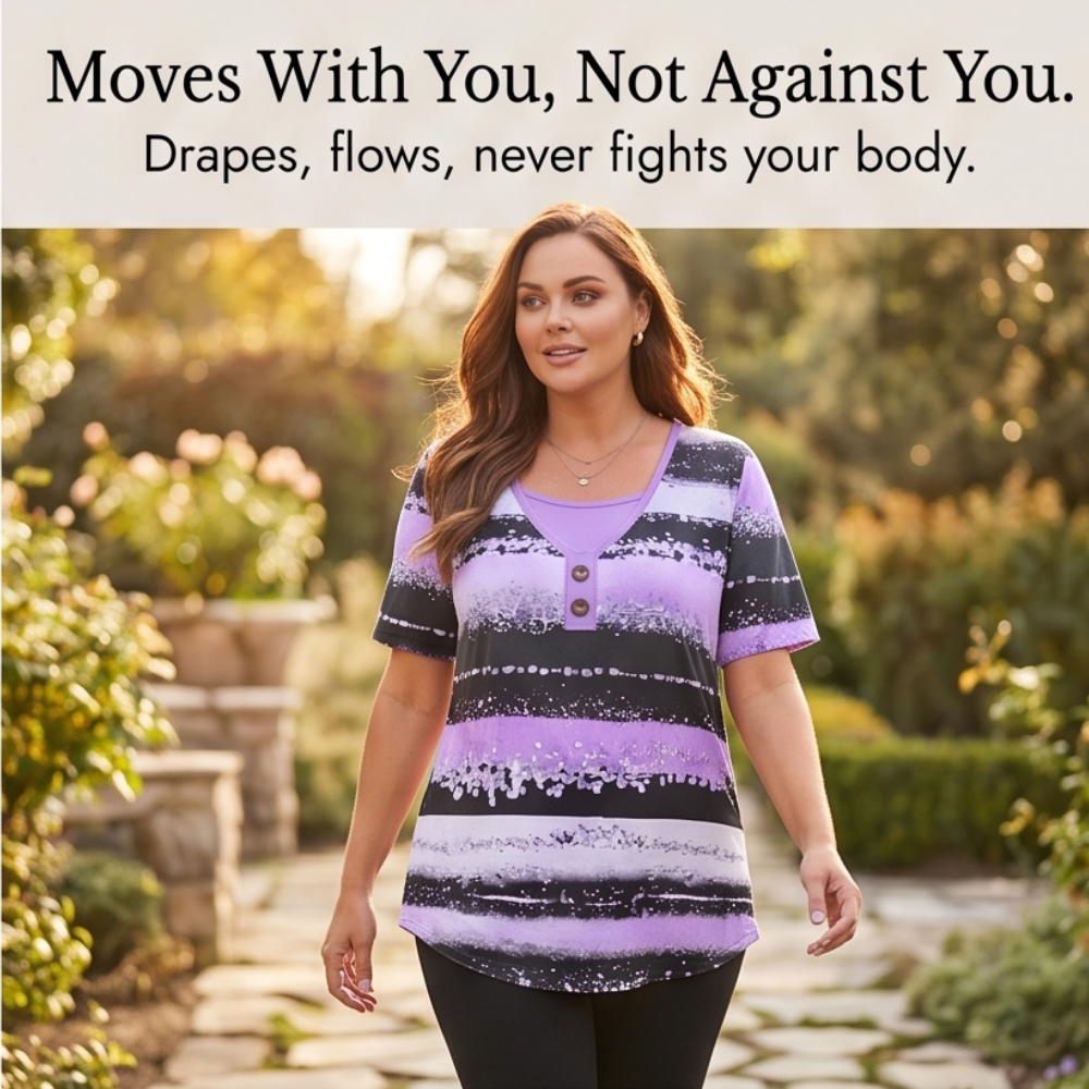 Vesper – Women's Flowy Watercolor Henley
