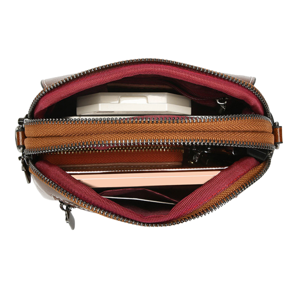 Bellana – Glossy Genuine Leather Shoulder Bag for Women