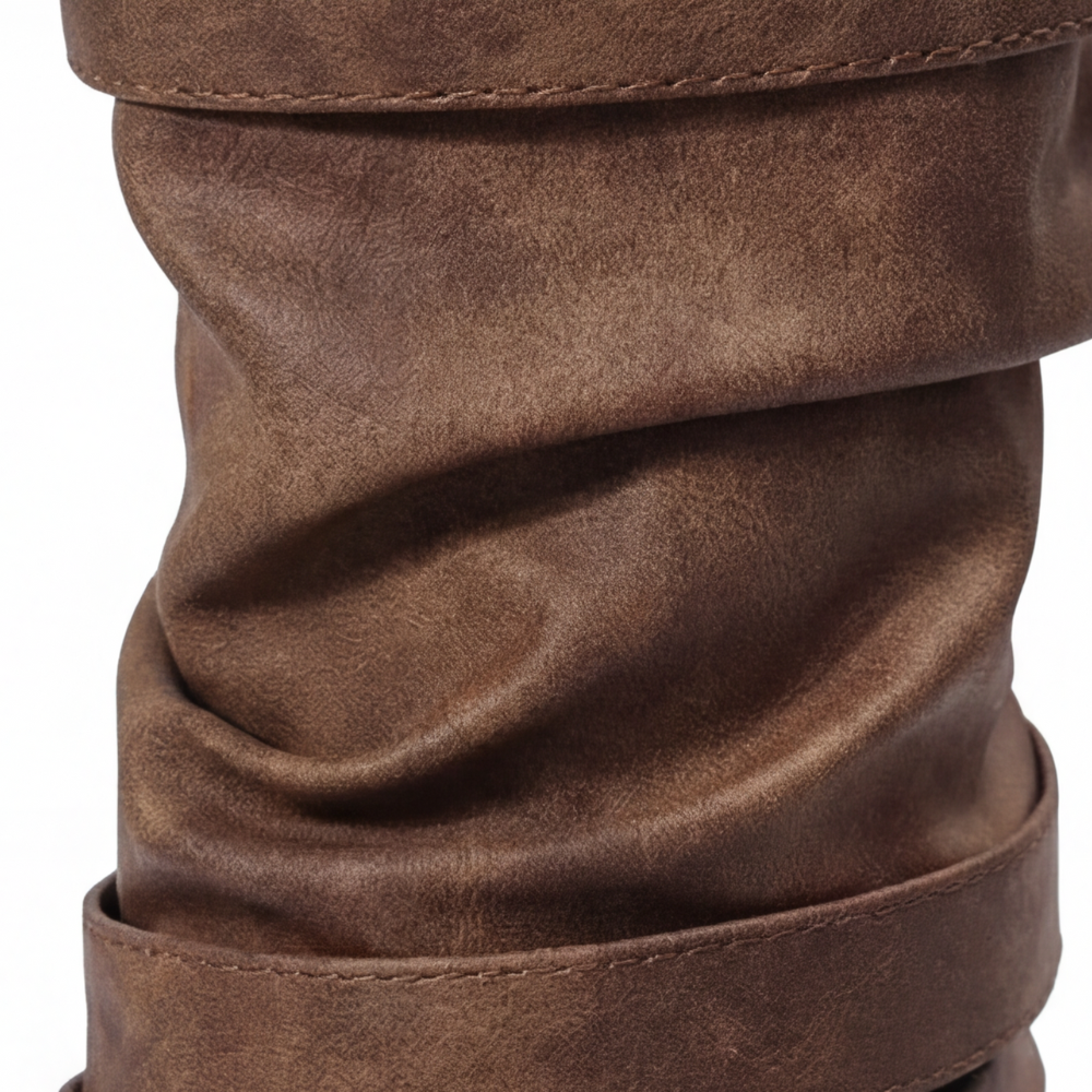 Strova - Crushed Slouch Mid Calf Boots