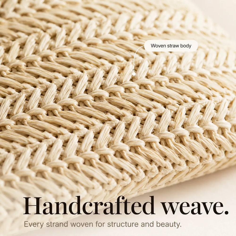 Solène – Woven Straw Crossbody Clutch Bag for Women