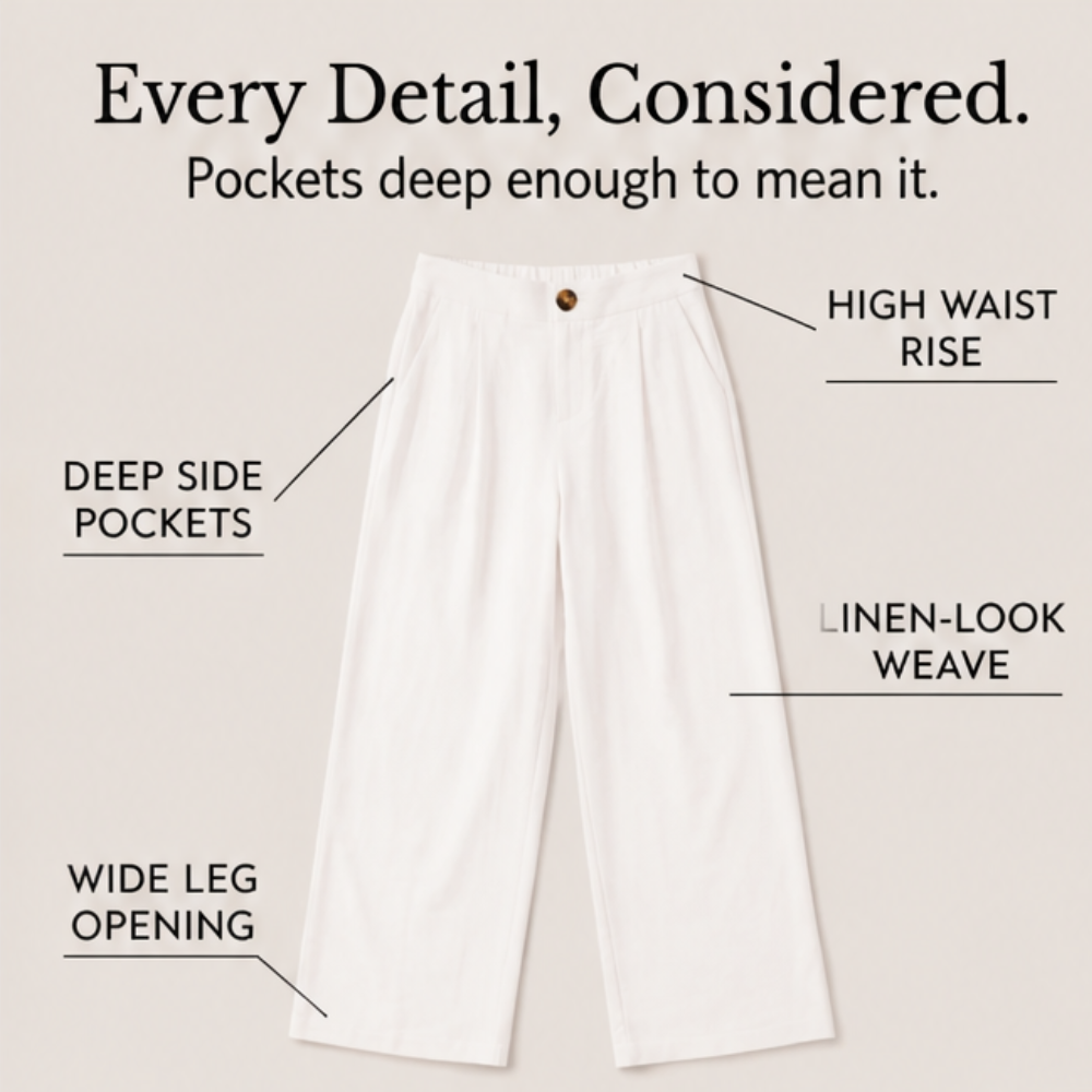 Lunavia – Women's High-Waist Wide-Leg Drape Trousers