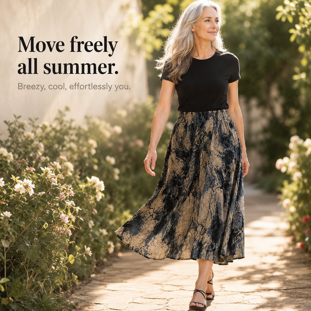 Florenza™ – Wide-Leg Flowy Summer Capri Pants with Elastic Waist & Pockets