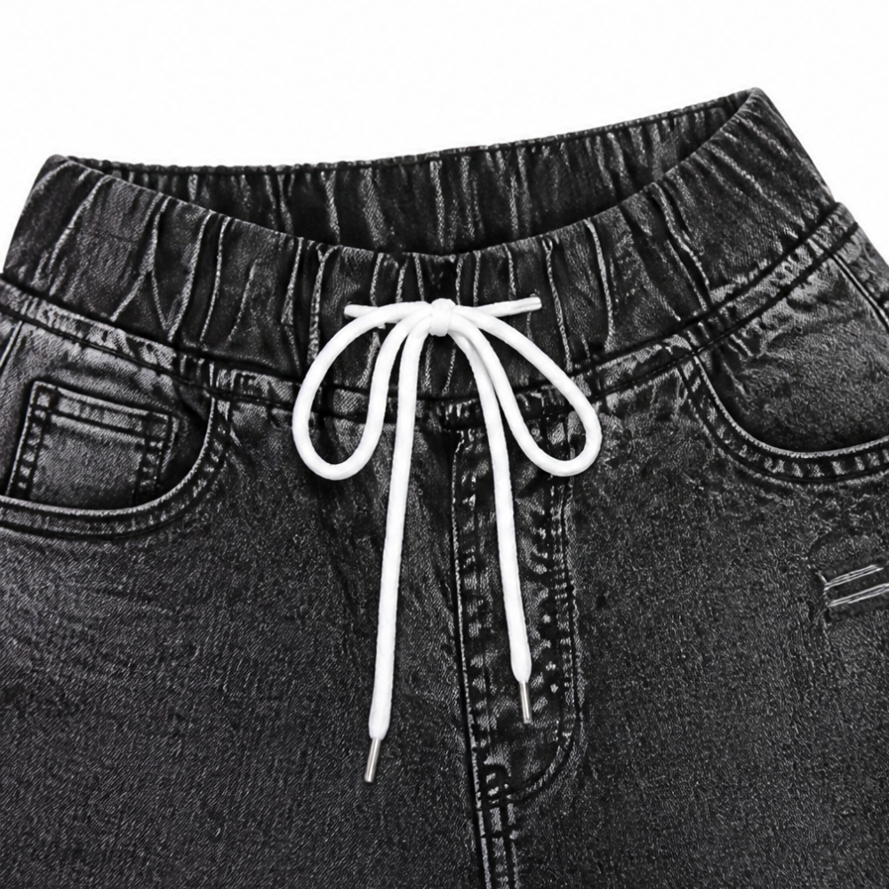 Vellora™ – High Waist Drawstring Denim Capris
