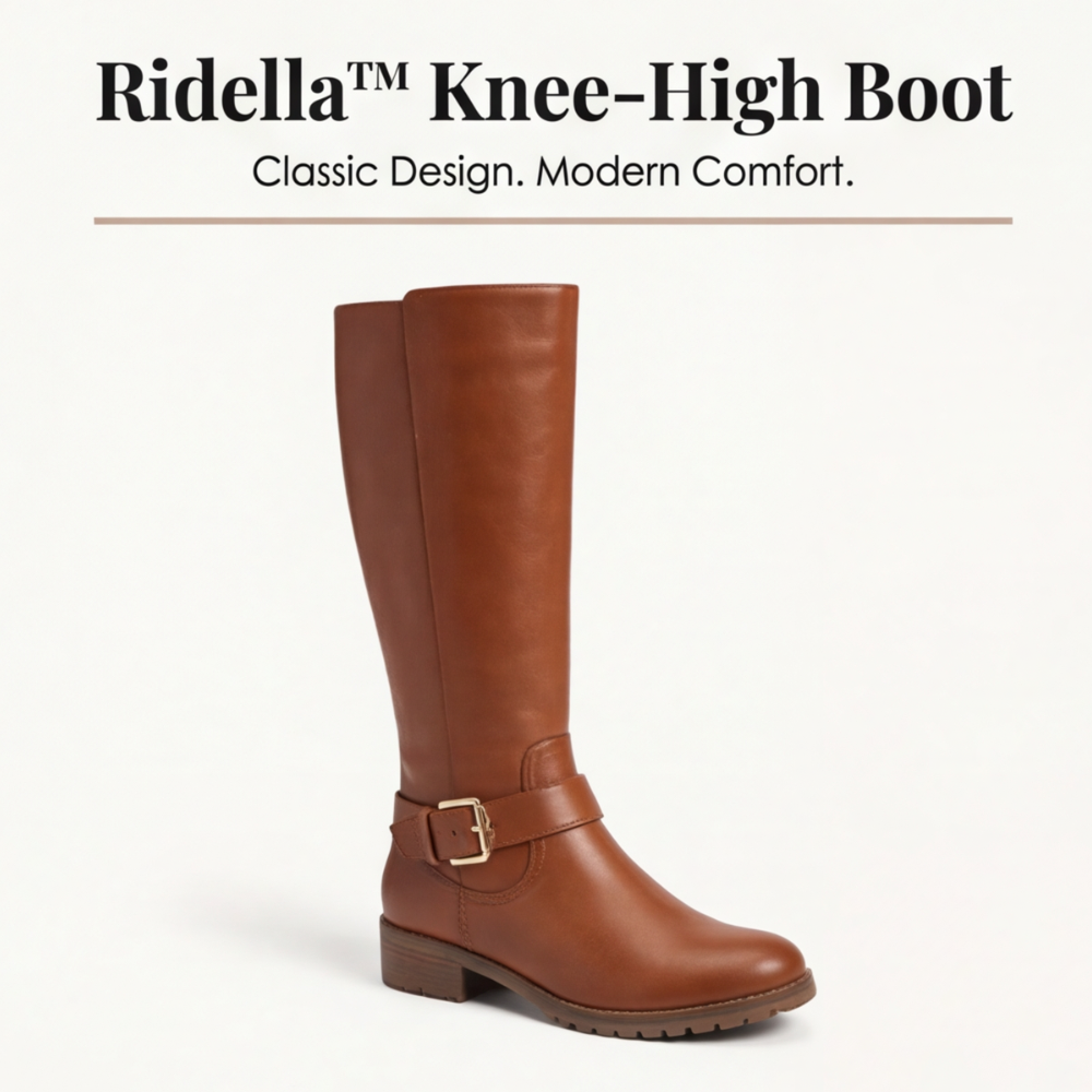 Ridella - Knee High Riding Boots with Buckle Detail