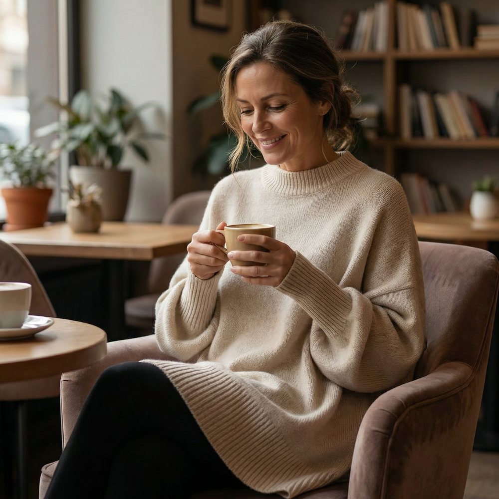 Veluna - Women's Oversized Wool Blend Sweater