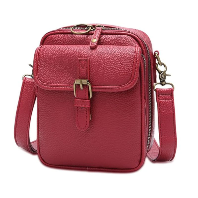 Veletto – Double Pocket PU Leather Crossbody Bag