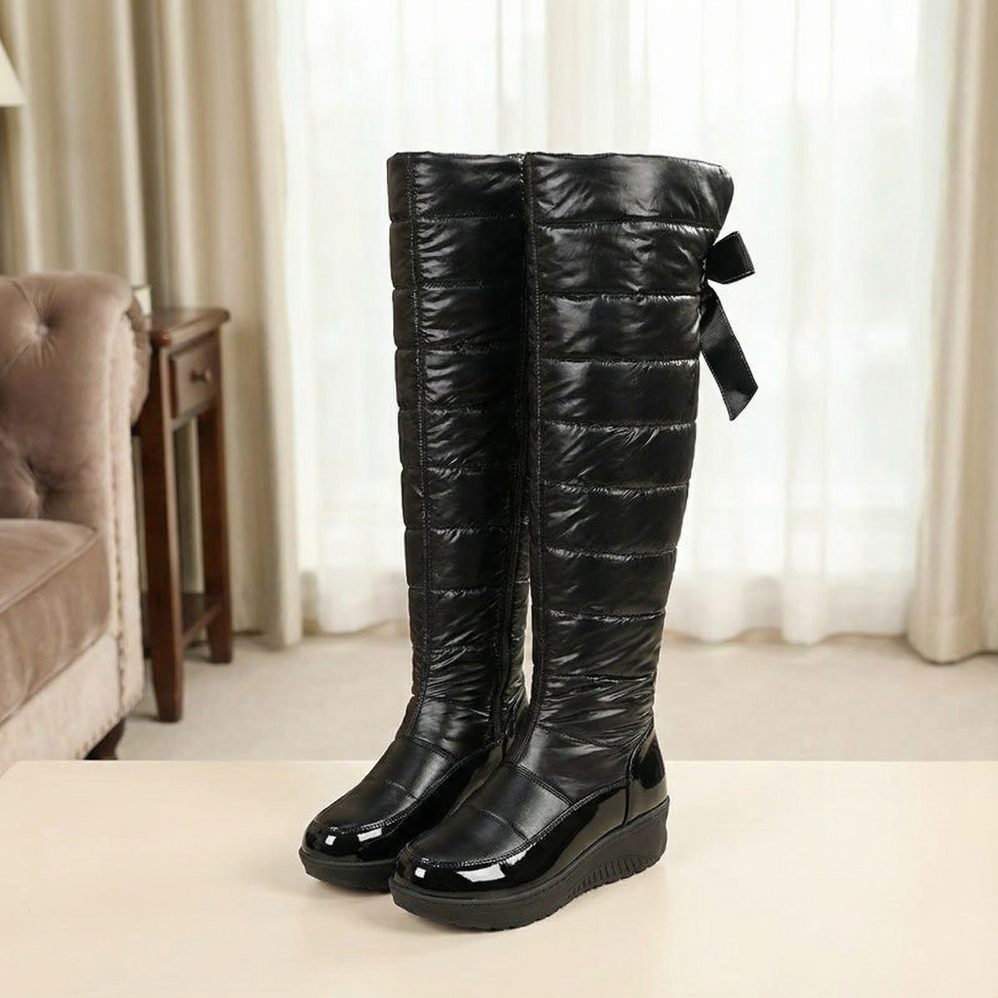 Velura - Women's fleece-lined over-the-knee boots
