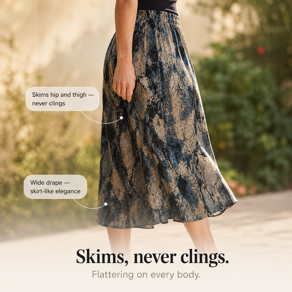 Florenza™ – Wide-Leg Flowy Summer Capri Pants with Elastic Waist & Pockets