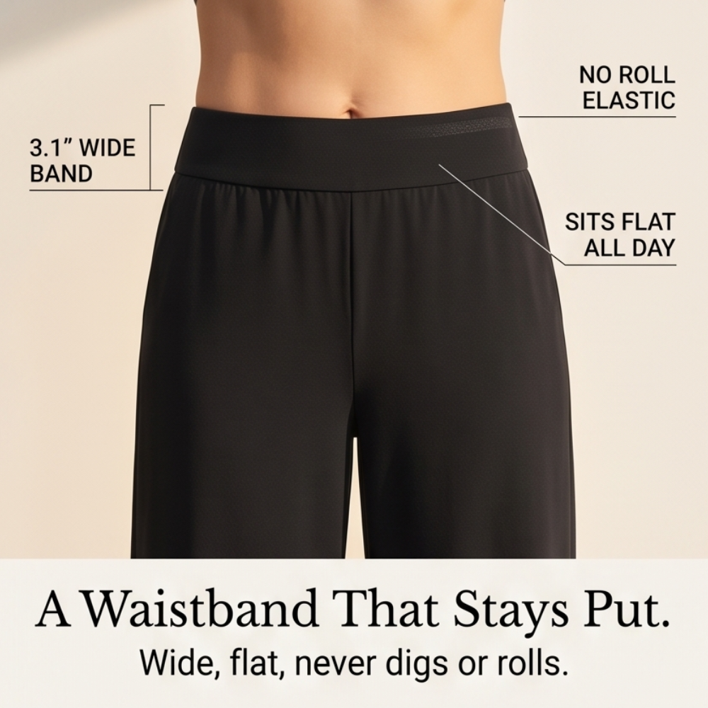 Lunavia – Women's Wide-Leg Tulip-Hem Capri Pants with Pockets