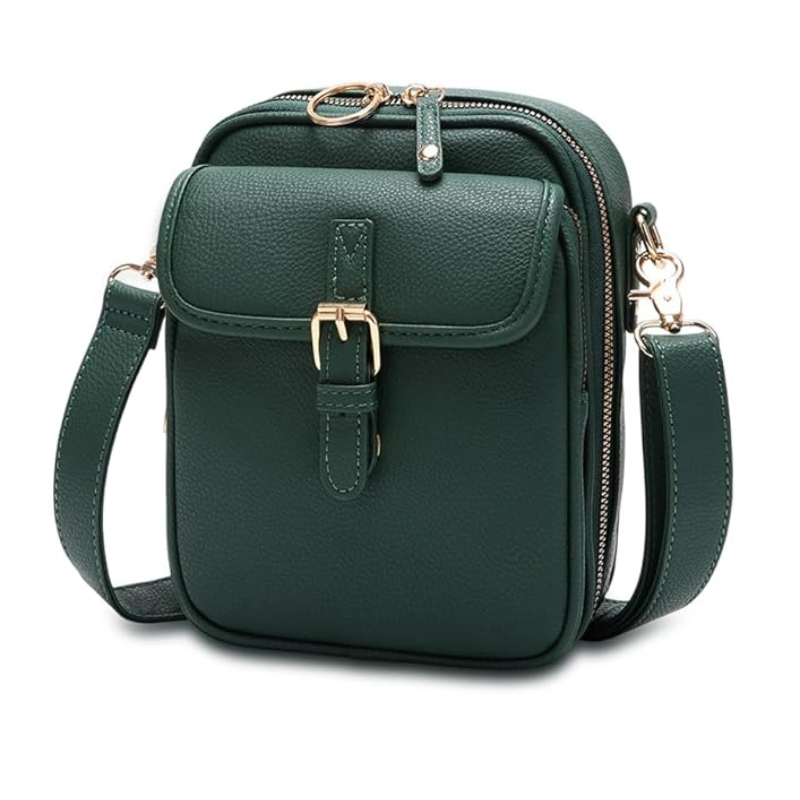 Veletto – Double Pocket PU Leather Crossbody Bag