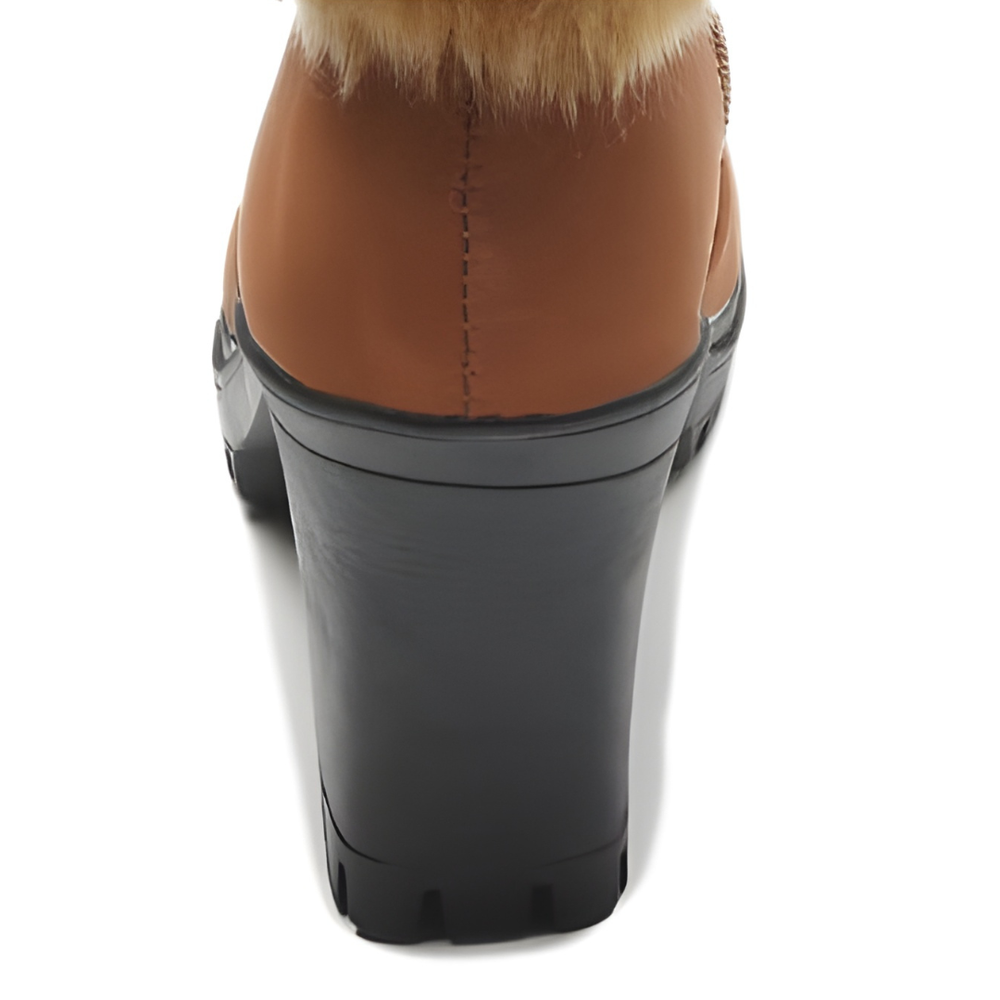 Velurea – Women’s Faux Fur Block Heel Winter Boots