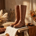Ridella - Knee High Riding Boots with Buckle Detail