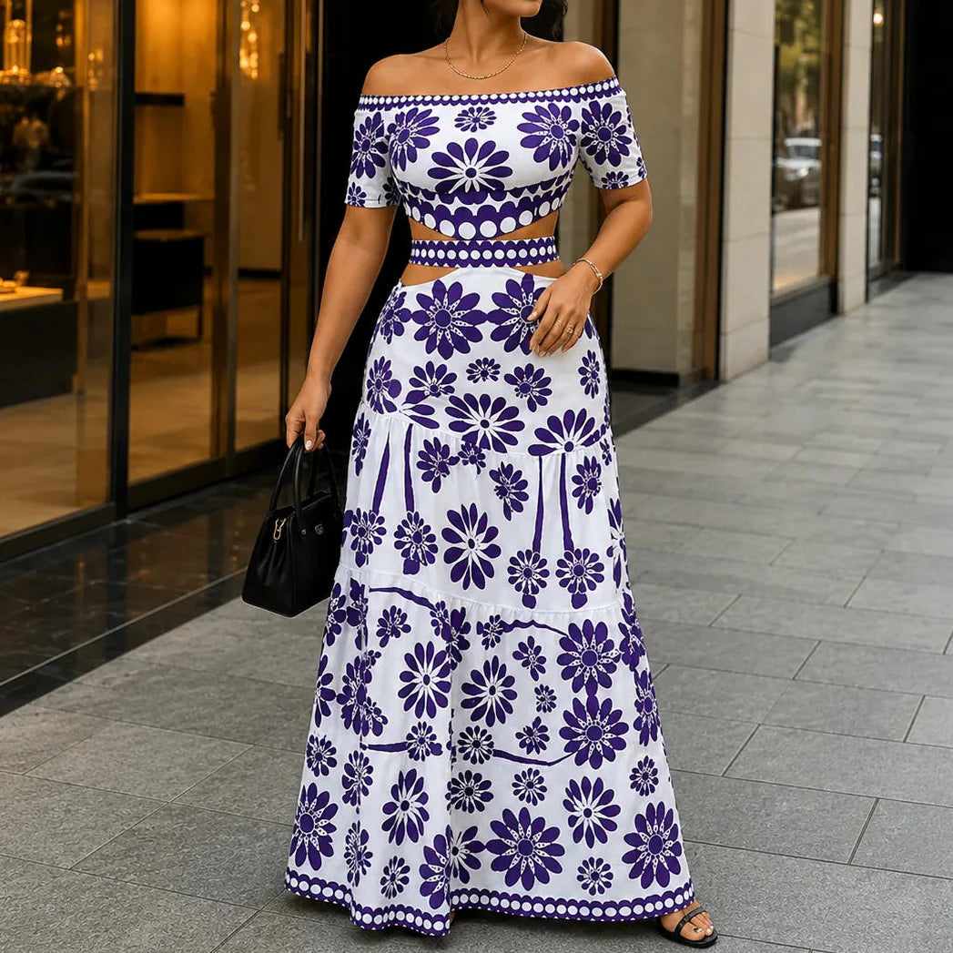 Florena – Off Shoulder Printed Maxi